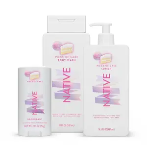 NATIVE Daily Body Trio Set – Aluminum-Free Deodorant Stick, Sulfate-Free Body Wash & Moisturizing Body Lotion – Paraben-Free, Phthalate-Free, 72-Hour Odor Protection