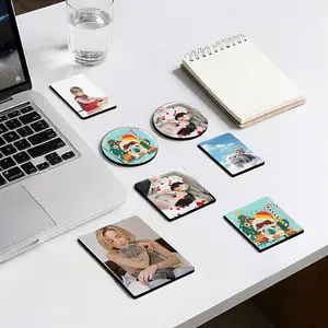 Clear Acrylic DIY Fridge Magnet Set - Blank Square Magnetic Photo Frames with Adhesive Backing, Custom Craft Kit for Kitchen, Office Home Decor