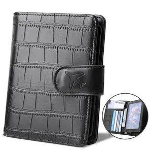 Passport Holder for Travel Women Men, Leather Passport Wallet with with Pen Loop, Passport Book Cover with Magnetic Closure for Travel Essentials