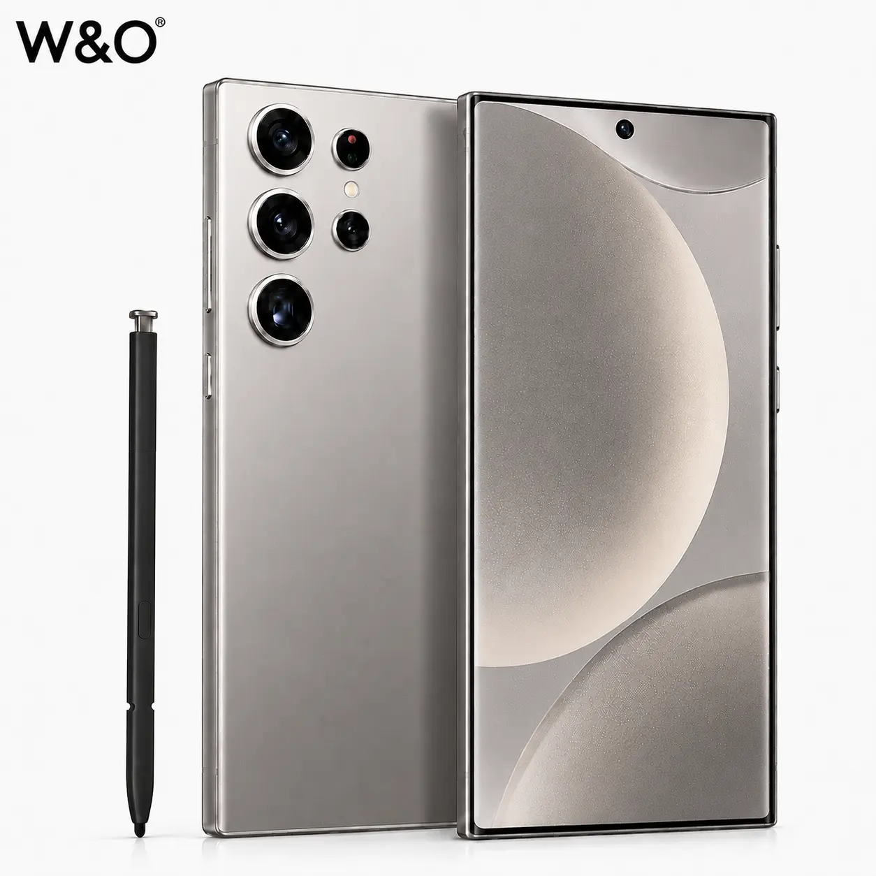 W&O Android 14 Smartphone, 12GB+512GB, 6.8" HD+ Large Screen, 6800mAh Battery, 50MP Camera, Built-in Stylus, Dual SIM, microSD Expandable Storage