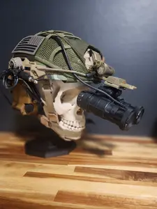 Human Skull Stand: Headphone & Helmet Display