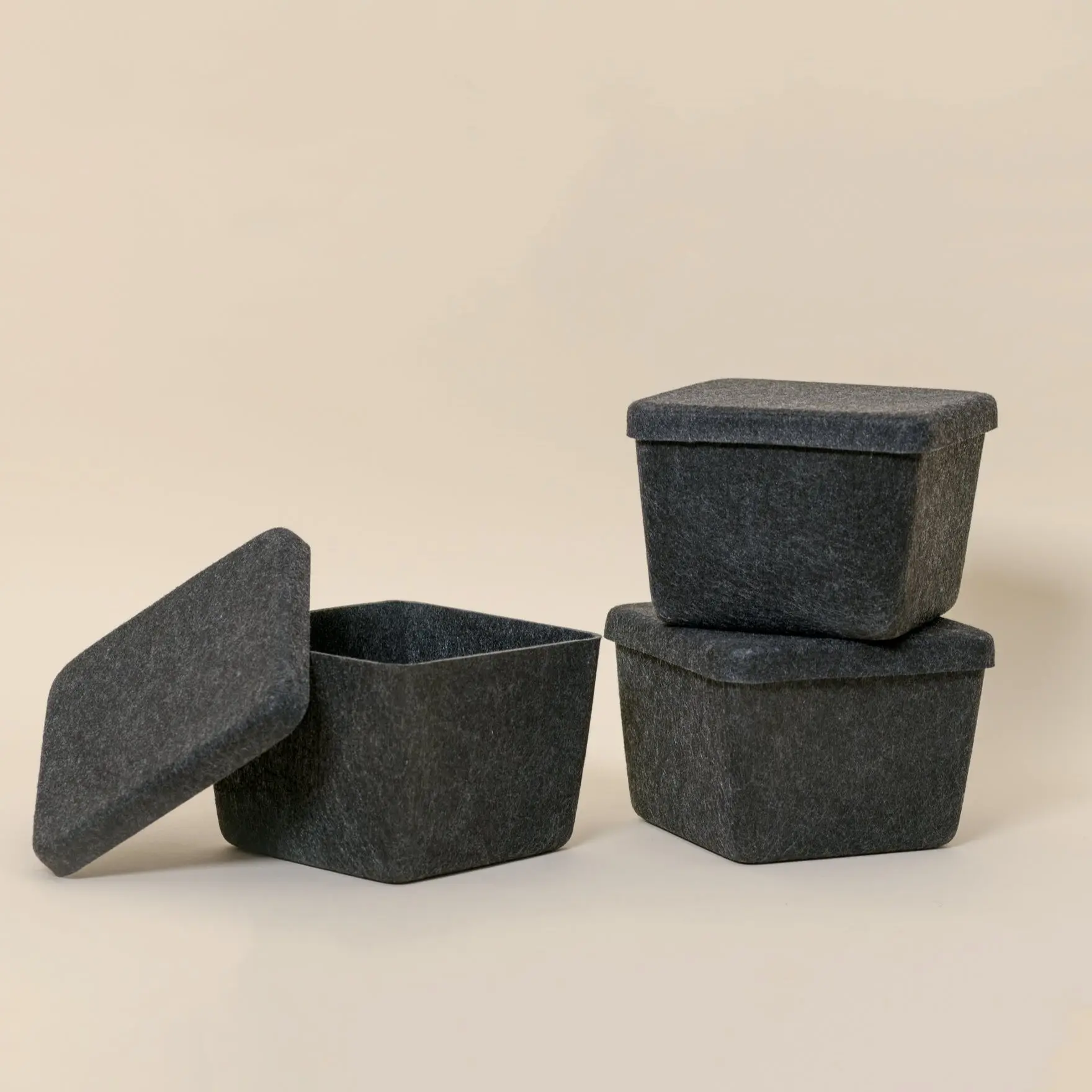 SortJoy The Sculpted Bin - Petite with Lid, Set of 3