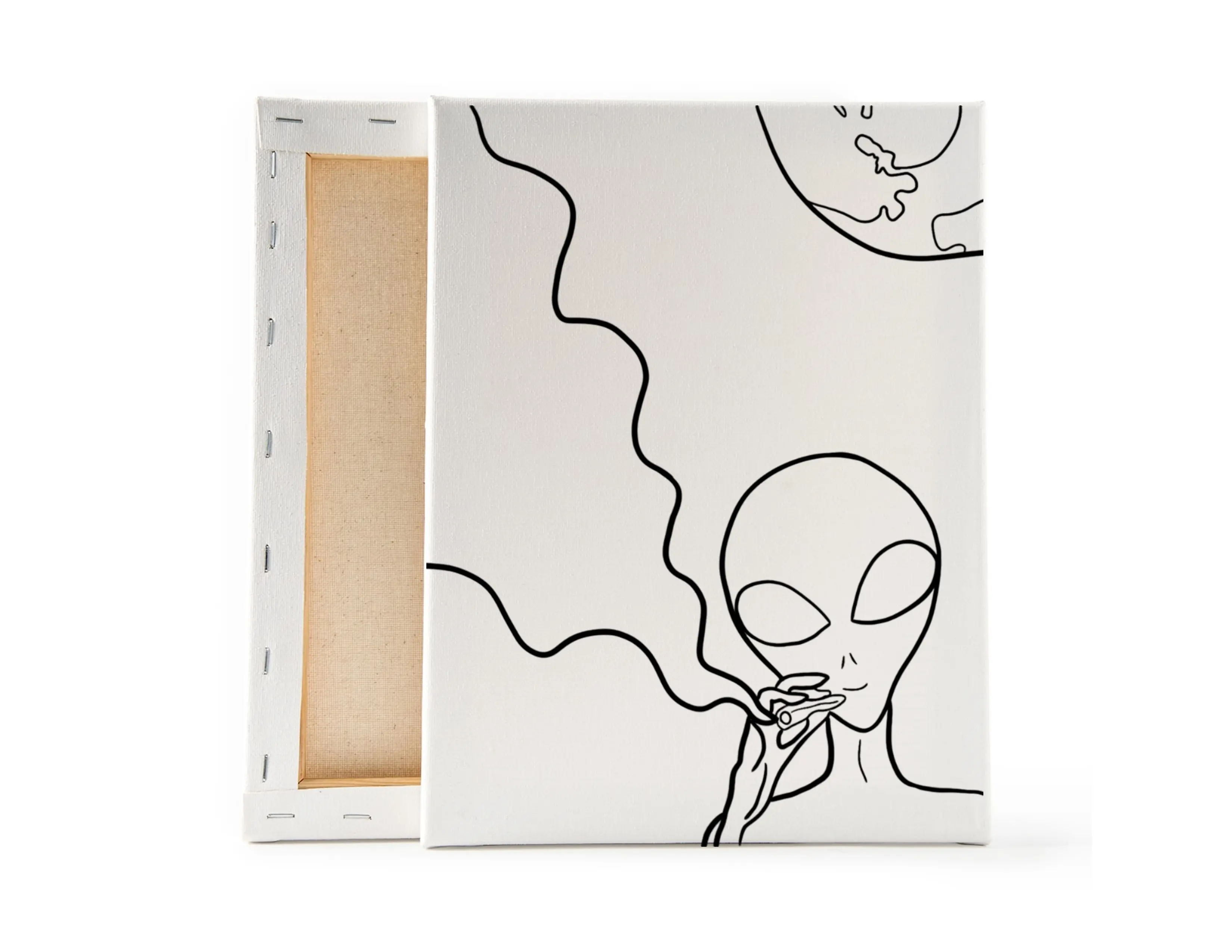 Alien Relaxation Pre-Sketched Canvas