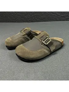Slippers For Men Fashion Retro Cork Clogs Men Mules Shoe with Arch Support Unisex Classic Beach Shoes Men's Suede Sandals