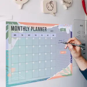 Magnetic Dry Erase Calendar for Fridge, 1 Count Monthly Fridge Calendar Whiteboard Set, Blank & To Do List White Board for Kitchen Office