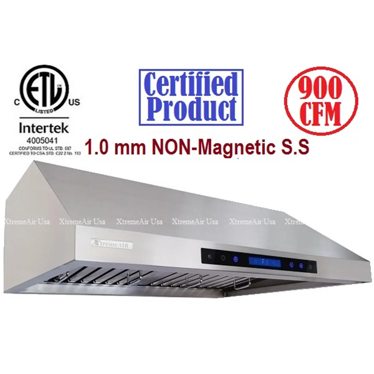 XtremeAIR 36 in Under Cabinet Mount Range Hood - 900 CFM Durable Kitchen Appliance, 1.0mm Non-Magnetic Stainless Steel Appliance, LED Lights, Baffle Filter with Grease Drain Tunnel, Kitchen Appliances, Appliances
