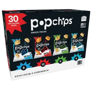 Popchips Variety Pack Chips 0.8 oz 30 pk 100 Calorie Bags Snack Packs Ideal for School Nutrition Perfect for School Snacks