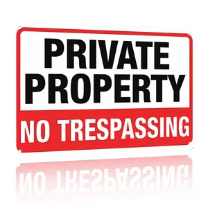 No Trespassing Signs Private Property, 8x12 Inch Rust Free Aluminum Sign, Easy To Mount, Weather Resistant, Waterproof