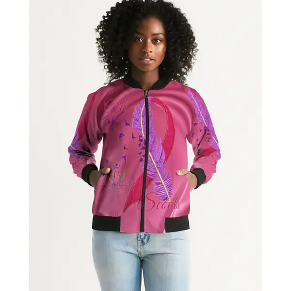 Pink Bow Women's Bomber Jacket Womenswear Coats