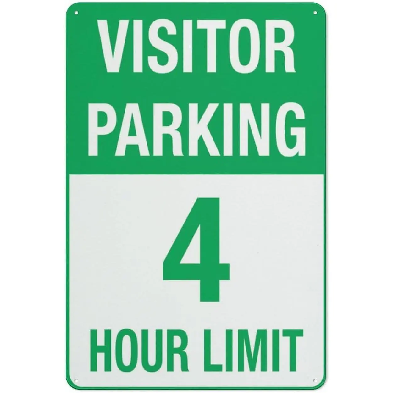 Decorative Standard Aluminum Visitor Sign - 4-Hour Limit, 8x12 in Metal Warning Signage With Symbol for Indoor, Outdoor Home Supplies Use