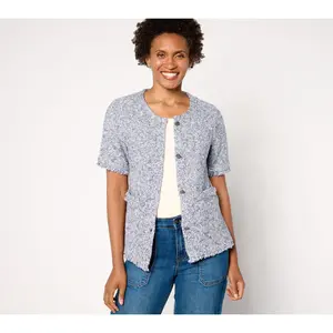 Denim & Co. Signature Short-Sleeve Sweater Lady Jacket