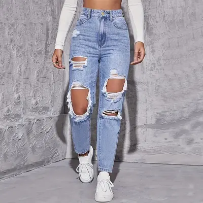 Wearing Tights under Ripped Jeans TikTok Shop