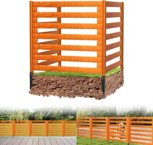 Air Conditioner Fence, Wood Composter Bin 3 Panels 36"x 36" Privacy Screens Fence Panels for Outside, Outdoor Trash Can Pool Equipment Enclosure Panels