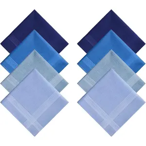 8 Pack Men's Handkerchiefs Cotton Handkerchiefs for Men 16 inch Large Mens Pocket Square Hankies Gents Hankerchieves for Men Women