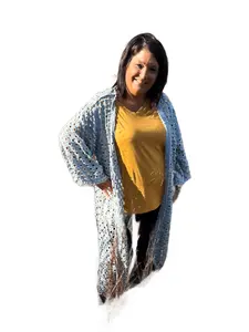 POL Denim Duster With Lace Pockets