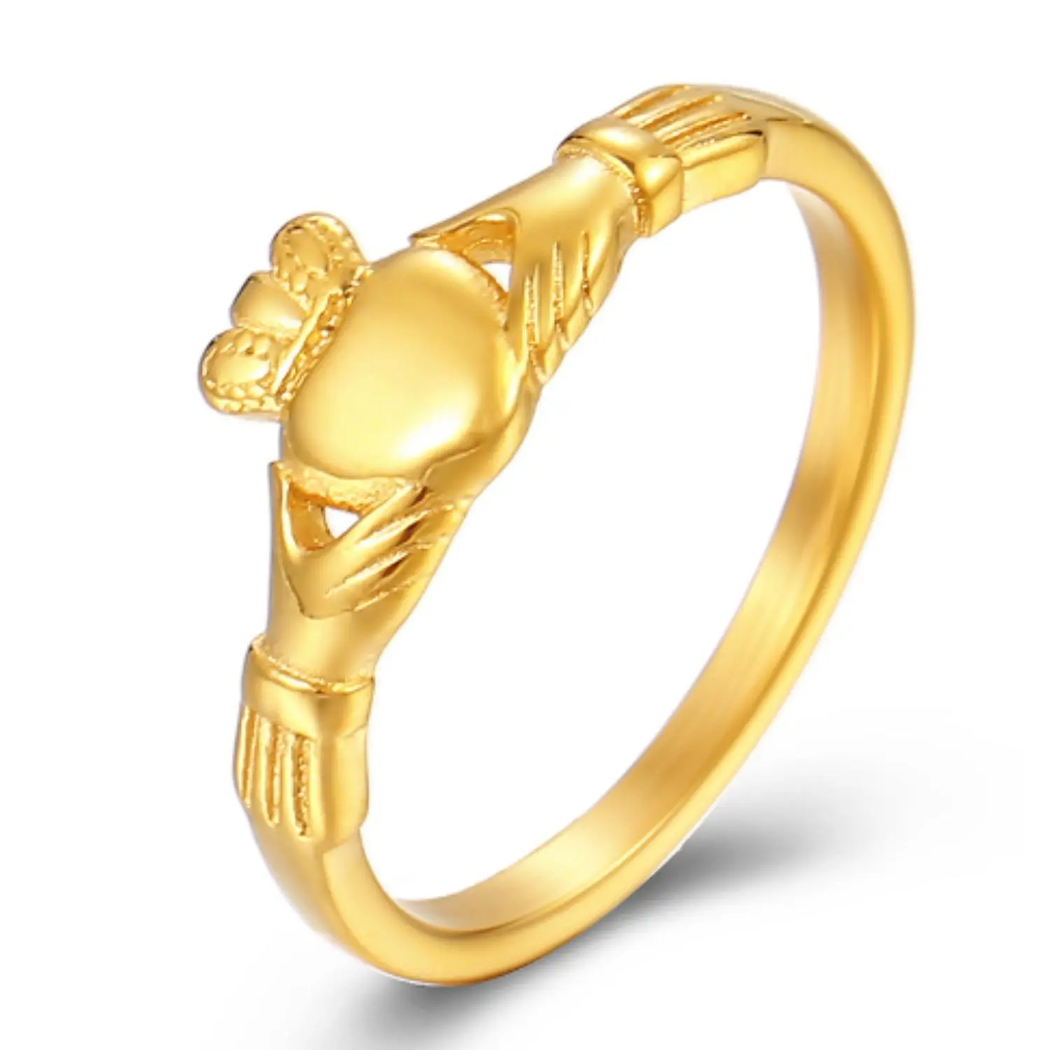 Cassieca Celtic Claddagh Openwork Ring - Comfort-Fit Promise Ring with Unique Irish Design, Plated Women's Jewelry, Gift Accessory