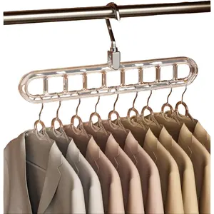 3/5-Pack Magic Space-Saving Hangers. Heavy-duty 9-hole folding design with 360° rotation. Anti-slip closet storage pro for dorms & small wardrobes. bedroom house organizers