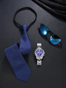 Stylish Analog Quartz Watch, Zinc Alloy Case, Button Cell Battery, Fashionable Gift for Father's Day and Back-To-School Season