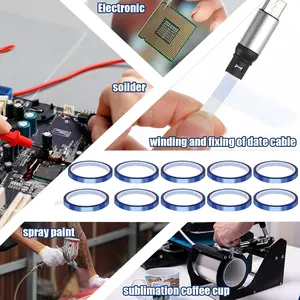 10rolls High Temperature Insulation Tape, Self-Adhesive PET Film, Heat Resistant up to 260°C, Waterproof, with Ideal for Electrical, Engineering, Welding Applications, 10mm × 30m