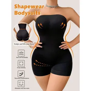 Women's Seamless Body Shaper Bodysuit With Tummy Control, Butt Lifter, Chest Wrap, 1pc