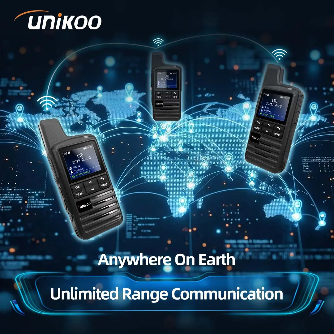 UNIKOO N300 Global POC Radio with 1 Year SIM Card 4G Network Walkie Talkie Long Range 2 Way Radio up to 5000KM for Hiking Camping Trucking 3000mAh Battery Clear Audio Device Electronic Gadgets Wireless