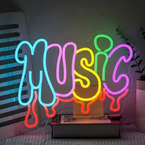 Neon Light for Music Festival Dj Lovers, USB-Powered Adjustable Party Decor, Ideal Gift for Birthdays & Holidays, 13.4x10.6 Inch