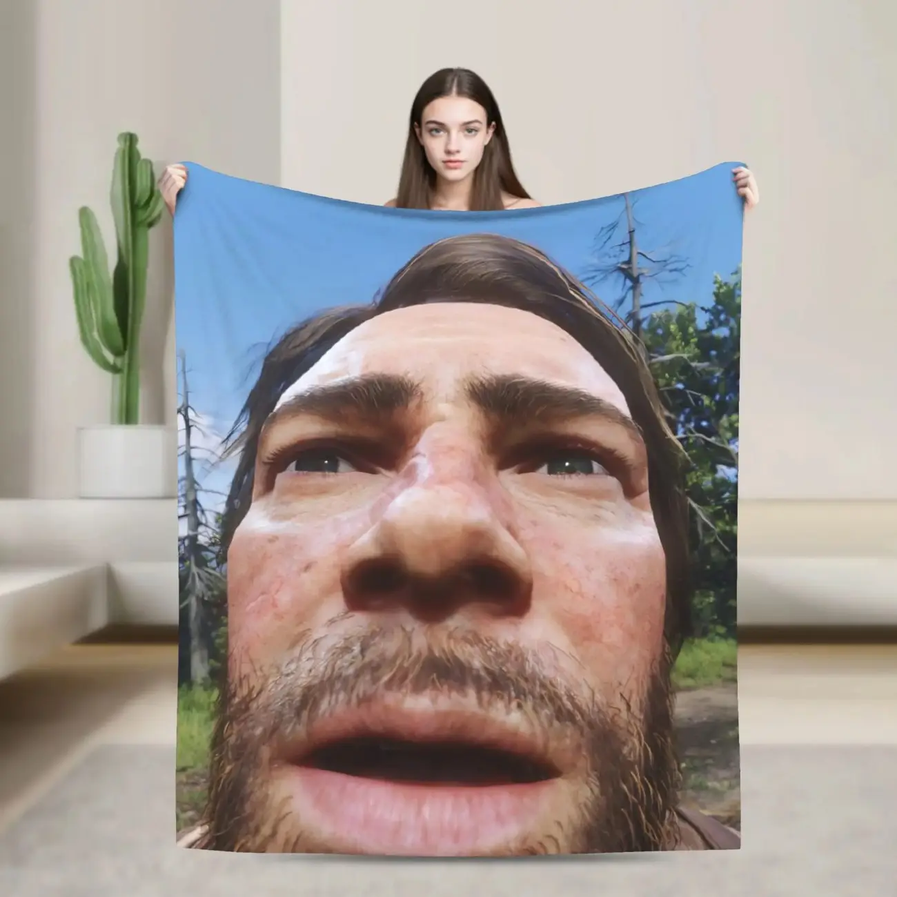 Arthur Morgan Red Dead Redemption Classic Soft Cozy Plush Throw Blanket, Breathable Wrinkle-Resistant Durable Lightweight Portable Warm Bedding for Sofa, Birthday Christmas Gift with Multiple Colors Available