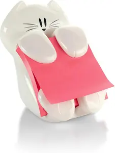 Pop-up Note Dispenser Cat Design 3x3 in 1 Dispenser/Pack (CAT-330 White)