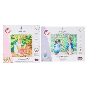 Crafts & Sewing Craft Buddy Crystal Art Peter Rabbit, Kitten, & Bunnies 2pk Canvas Kit