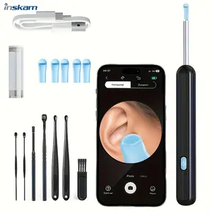 Inskam Visual Ear Digger, Ear Wax Removal Tool With 6 Ear Spoon Cover, Visual Ear Spoon With Camera And Light, 7 Piece Ear Spoon Set For All Mobile Phones, Safe And Comfortable Ear Cleaning