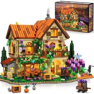 INSOON Lavender Manor Building Set with Lights, 1960 PCS Romantic Cottage Construction Kit for Adults & Teens 12+