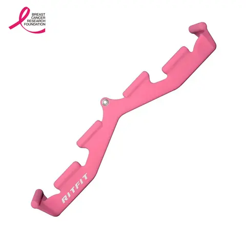 RITFIT Rugged V-Shaped Lat Pull Down Bar Attachment - Non-Slip Hand-Friendly Dipped Coating Fitness/Exercise Equipment, Ergonomic Gym Accessory for Home & Commercial Gym Setups, Minimizes Wrist Strain (Pink, Red, Black)
