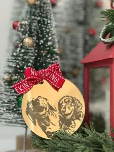 Custom Acrylic Ornament Handmade Laser Engraved Photo Keepsake for Christmas Tree Decorations