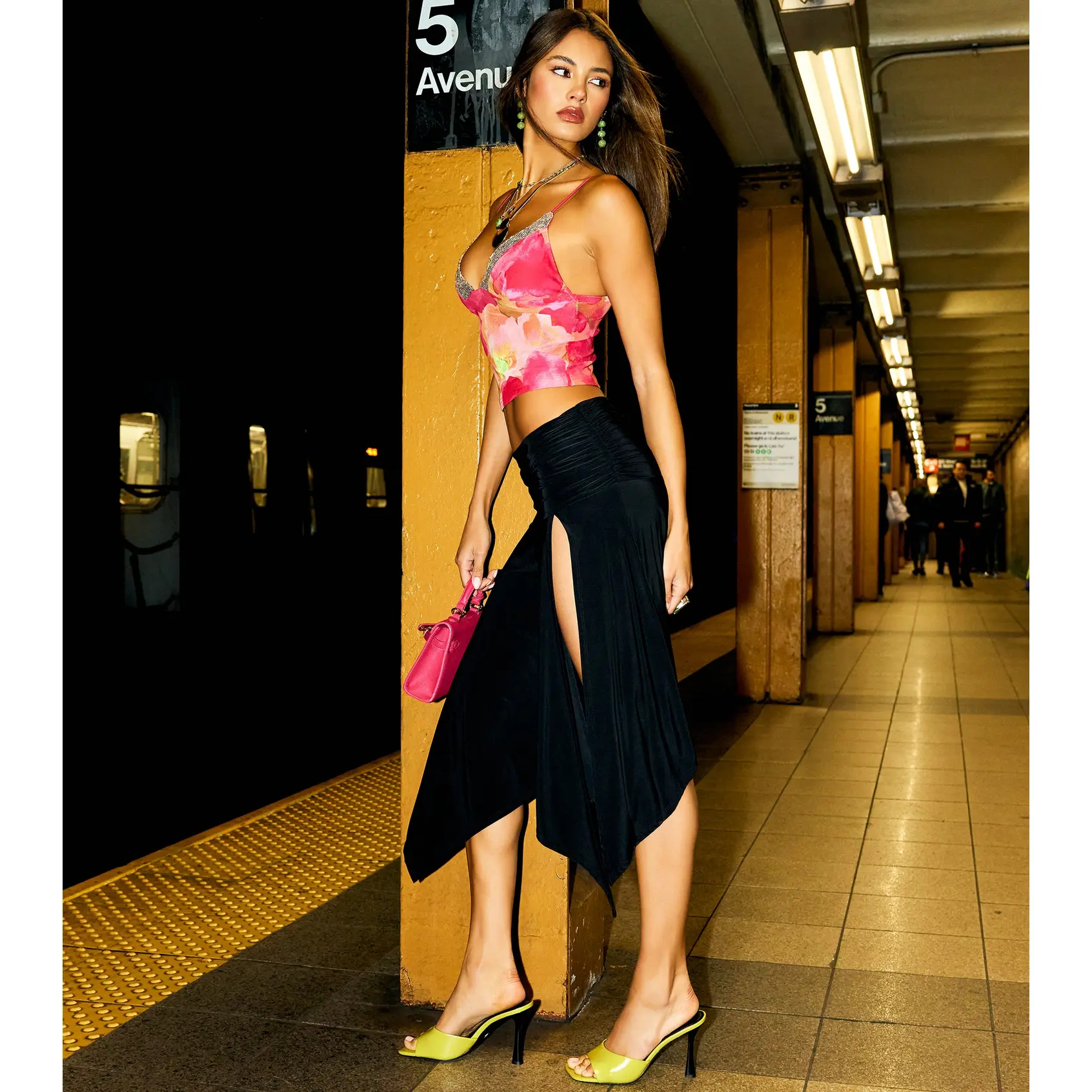 Swipe Right High Slit Midi Skirt