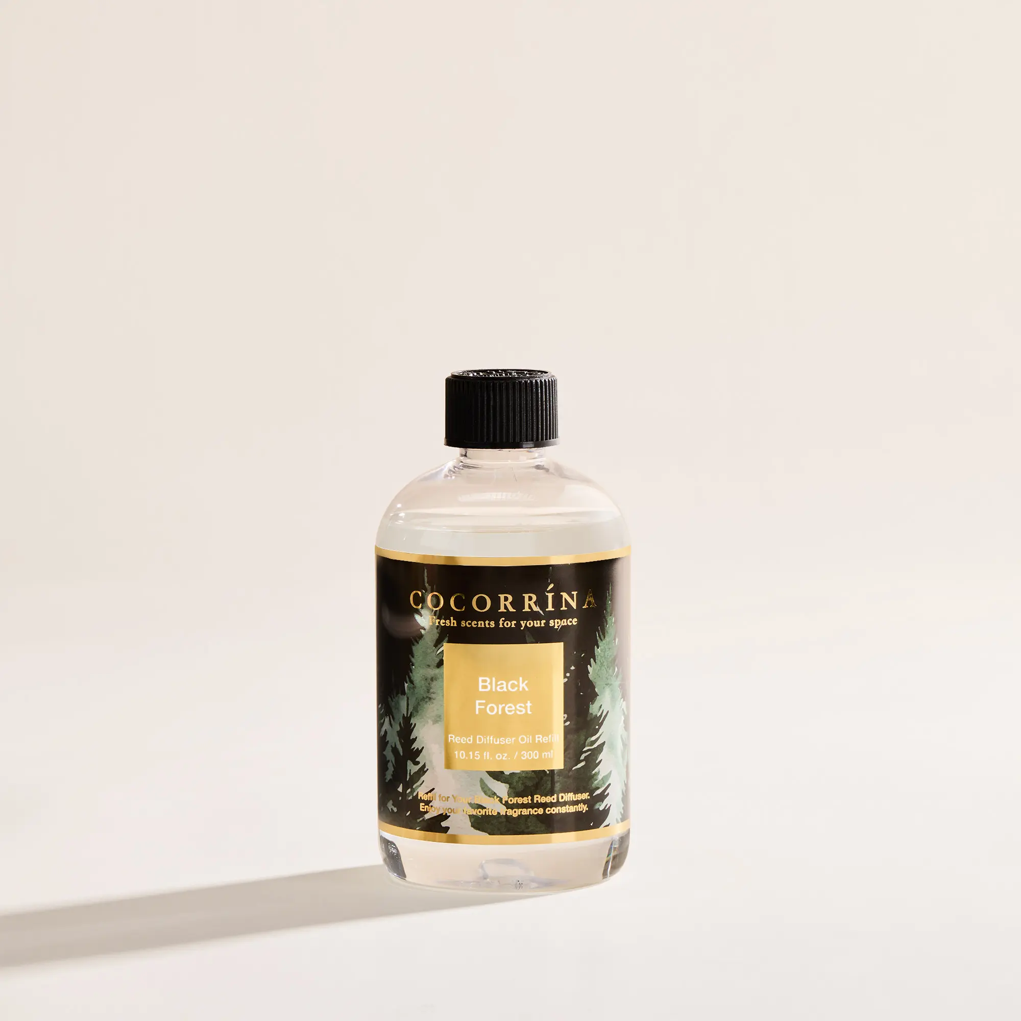 Cocorrína Reed Diffuser Refill Black Forest 17oz (500ml) with 8 Sticks - Premium Long-Lasting Essential Oil, Home Fragrance for Bedroom, Bathroom Home Decor