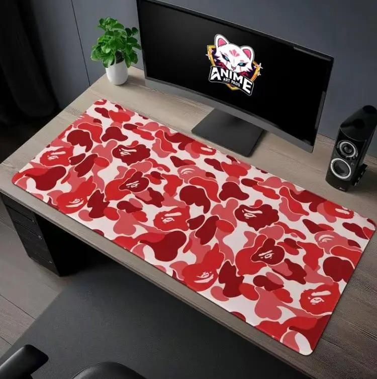 Luxury Pink Bape Camo Desk Mat XXL – Premium Korean Mousepad Designed for Gaming, Streaming & Collector Desk Setups