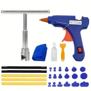 Car Dent Repair Tool with Glue Gun, Car Body Dent Repair Tool, Sheet metallic Dent Repair Tool, Suitable for Hail Damage Removal Tool for Vehicle Dent Repair, Car Dent Remover