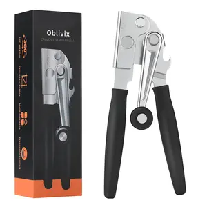 Manual Can Opener with Soft Handles,Commercial Can Openers Heavy Duty, Ergonomic Easy-Turn Crank for Seniors,Industrial Can Opener for Restaurant