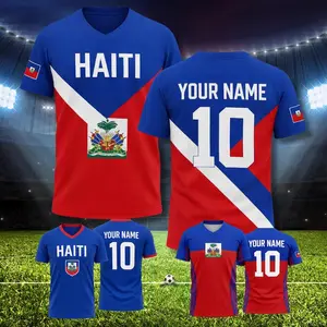 [Collection] Haiti Soccer Jersey White Splash Custom Name Number, Haitian Soccer Jersey For Men Women, Custom Haiti Jersey Shirt, Haiti Football Jersey Fan Gift