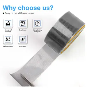 Screen Repair Tape - 20ft x 2in Door Window Screen Patch Repair Kit, Fiberglass Covering Mesh Repair Tape Strong Adhesiv Seal for Repair Holes Tears (Silver-Gray)