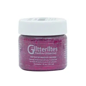 Angelus Glitterlites Paint - Razzberry, Flexible Glitter Paint, Will Not Crack Or Flake Off