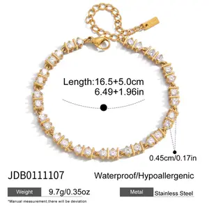 CORONÉ Round CZ Line Style Tennis Bracelet for Women Stainless Steel Hypoallergenic Tarnish-Free Waterproof