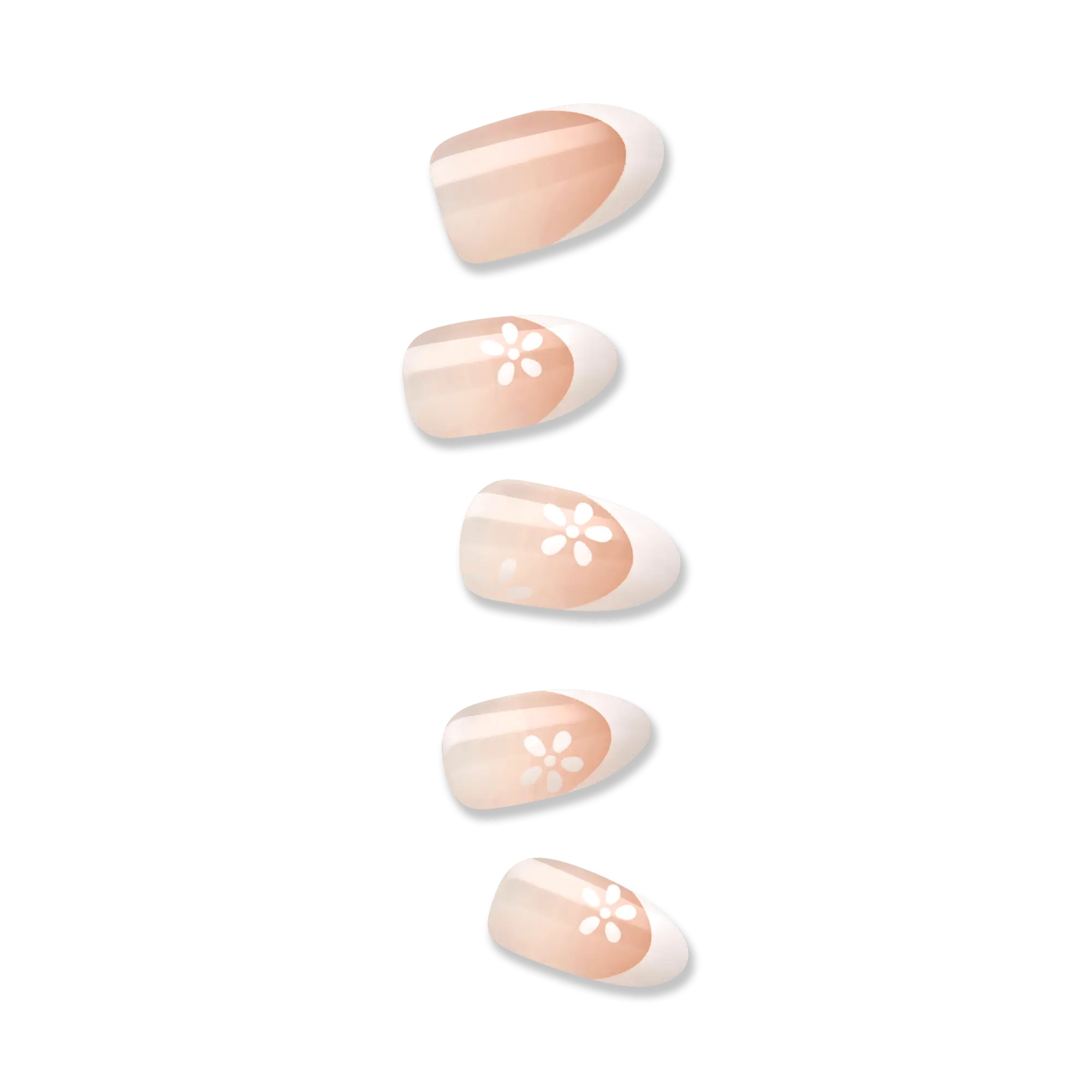 Impress French No Glue Fake Press On Nails - Fearless | French Tips, White & Neutral, Medium, Almond, Manicure