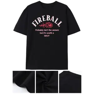 Men'S Retro "Fireball" Graphic T-Shirt - 100% Cotton, Soft & Breathable With