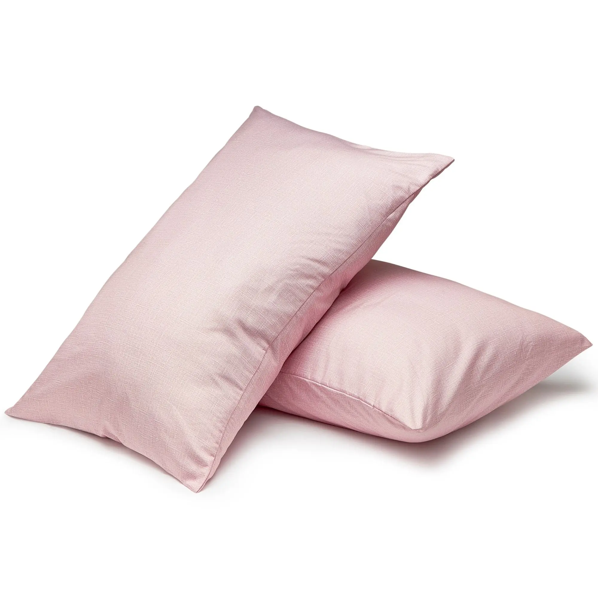 Dusk Pink Linen Print Pair of Standard Pillowcases