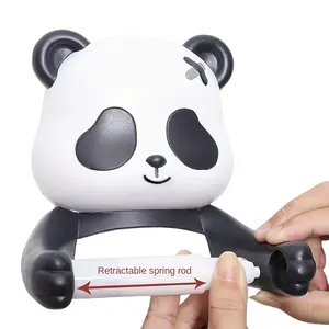 Panda Cartoon Cute Tissue Holder, Wall-Mounted Self-Adhesive Plastic Paper Dispenser, Toilet Paper Holder, Easy Installation, Space-Saving, Waterproof, Multi-Functional Bathroom Accessory, Bathroom Space Saver