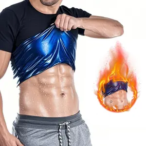 Men's Sweat Shirt，Sauna Shirt, Heat Trapping T-Shirt for Gym Exercise Sweat Enhancer Short Sleeve Shapewear Top Sports Slim Athletic Training Apparel