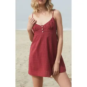 John Galt Women's Burgundy Plaid Embry Mini Dress