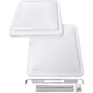14 Inch Universal RV Roof Vent for Trailer, Camper, Motorhome - RV Vent Covers for Roof - OEM Lid Replacement (14 x 14 White 2-Pack)