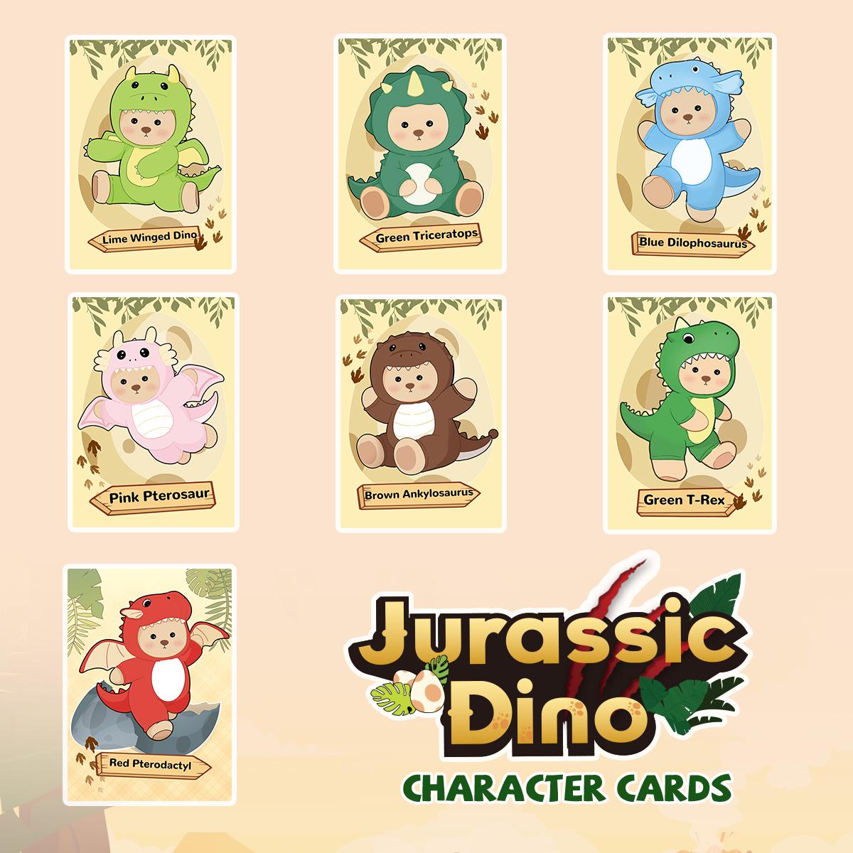 Getahug Jurassic Dino Series Plush Mini Bear Blind Box | 5.9 Inches Bag Charm Keychains Gift